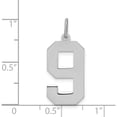 thumbnail image 3 of Sterling Silver Silver/Rhodium-Plated Polished Number 9 Charm (24 X 10) Made In United States qpl09, 3 of 5