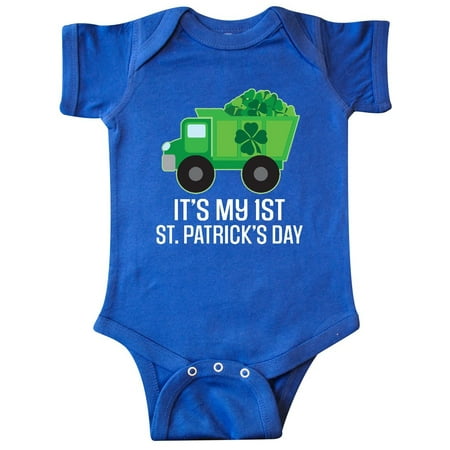 

Inktastic First St Patricks Day Irish Shamrock Truck Boys Gift Baby Boy Bodysuit