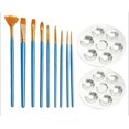 thumbnail image 4 of Juego de paleta de pinceles para pintar acuarela acrílica perlada Pincel de varilla herramientas de arte Material duradero, 4 of 6
