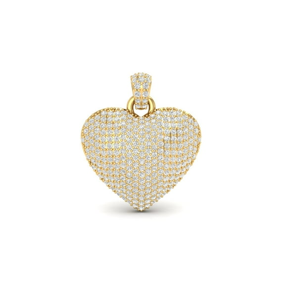 5.0CT Moissanite Heart Pendant Necklace in 18kt Gold Over Sterling Silver