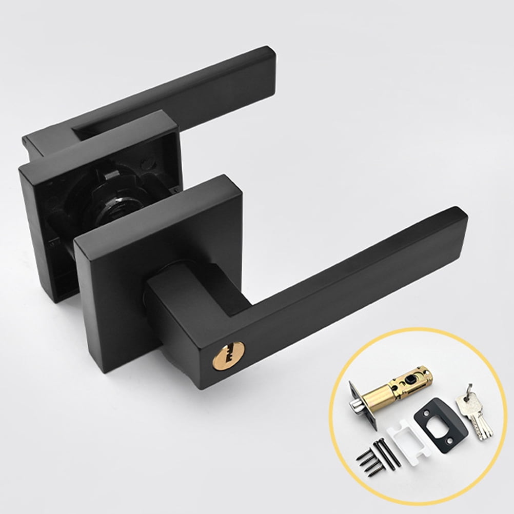 Interior Door Lock Outdoor Gate Bathroom Black Knobs Entry Matte Privacy Exterior Doors Heavy Aluminum Alloy