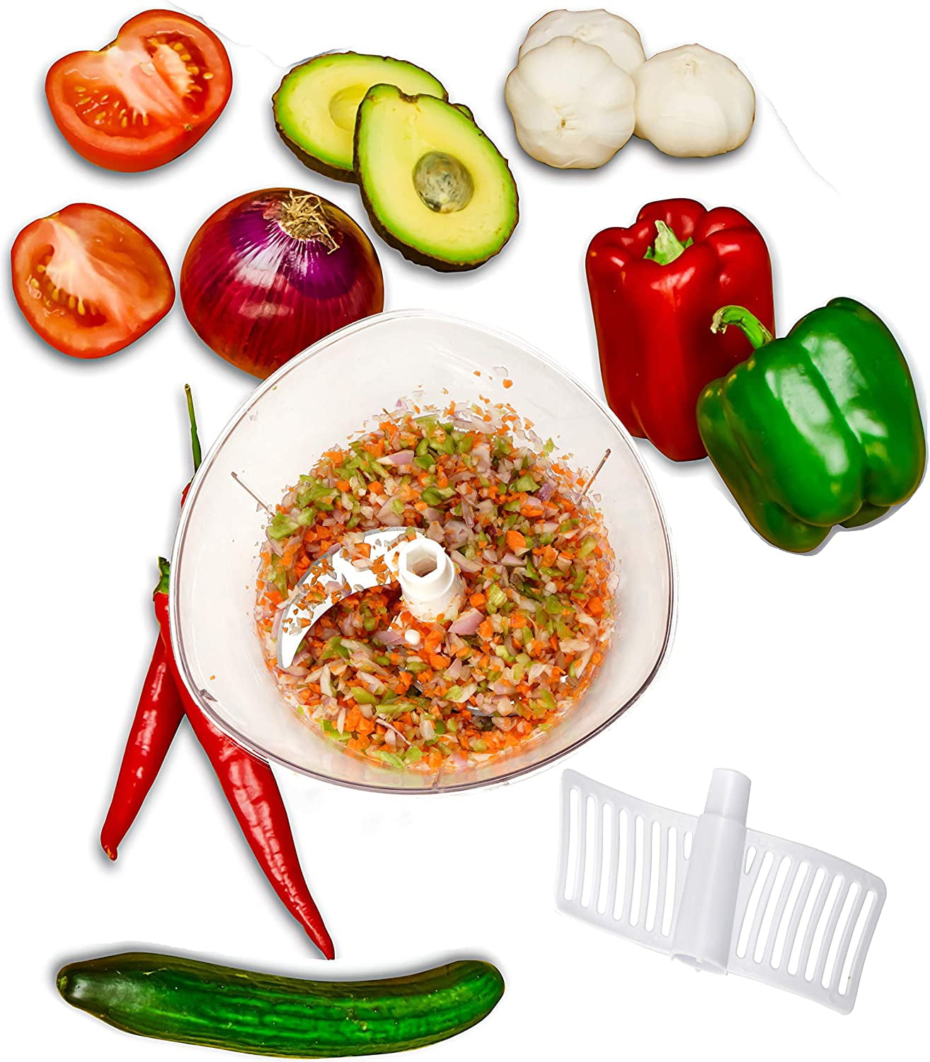 Hand Chopper Vegetable Cutter To Chop Veggies, Fruits, Herbs, Garlic Onion  Chopper For Salsa, Salad, Pesto, Hummus, Guacamole - Fruit & Vegetable  Tools - AliExpress