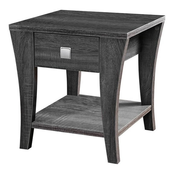 Furniture of America Ami Transitional Wood Storage End Table in Gray