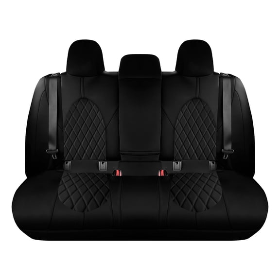 For 2018-2022 Toyota Camry FH Group Neoprene Custom Fit Waterproof Car Seat Covers - Rear Black