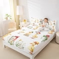 thumbnail image 4 of Homewish Kids Children Kawaii Duck 4 Pieces Queen Sheet Sets,Chic Flowers Ultra Soft Flat Sheet,Cute Floral Animal Queen Fitted Sheet,Microfiber Bedroom Decor, 4 of 7