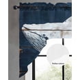 thumbnail image 2 of Summer Blue Whale Swag Valances for Windows, Small Curtains Drapes, Coastal Ocean Vintage Wooden Grain Kitchen Window Curtains Over Sink Window Treatment Valance for Bedroom/Bathroom 56"x36", 2 of 5
