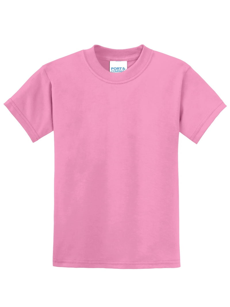 Port & Co Teen Unisex Regular Plain Short Sleeves T-Shirt Candy