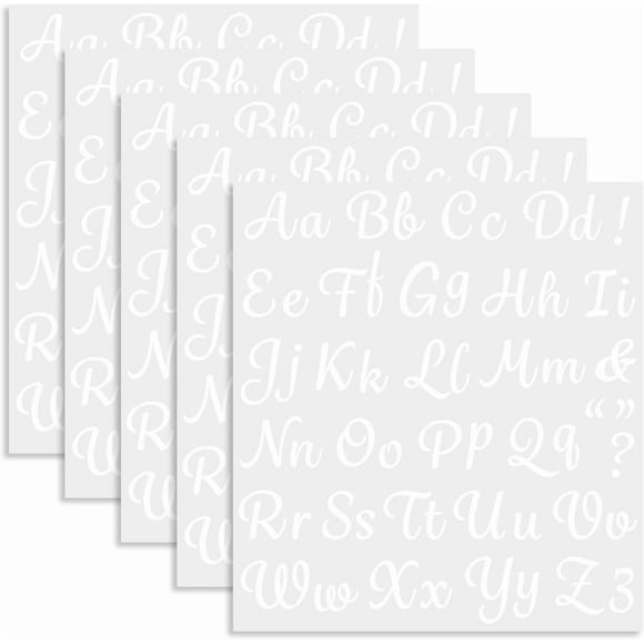 5 Sheets 285 Pieces Iron on Letters for Clothing, 1 Inch White Heat Transfer Vin