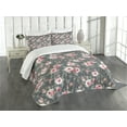 thumbnail image 3 of Ambesonne Shabby Flora Quilted Bedspread Set 3 Pcs, Rural Buds Vintage, King Size, Multicolor, 3 of 5