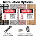 thumbnail image 3 of (2 Pack) Nitrogen Storage No Smoking No Open Flame OSHA Danger Sign 10 Inch X 7 Inch Indoor / Outdoor Rust-Free Aluminum Metal Signs for Workplace, Workshop, and Construction Site, Made, 3 of 8