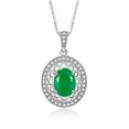 thumbnail image 3 of RYLOS Matching Jewelry Set Sterling Silver Princess Diana Inspired Ring & Pendant Necklace. Gemstone & Diamonds, 8X6MM Emerald May Birthstone; Friendship Size 8, 3 of 7