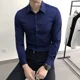 thumbnail image 3 of Camisas y blusas para hombre Tops formales para hombre Ropa sencilla Rojo Manga larga Negocios Músculo Estética Slim Fit Estilo coreano Cool S, 3 of 5