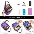 thumbnail image 5 of FORMRS Crossbody Bag for Women Quilted Travel Shoulder Cell Phone Purse with Chain Strap Handbag, Purple Digital Art, 5 of 7