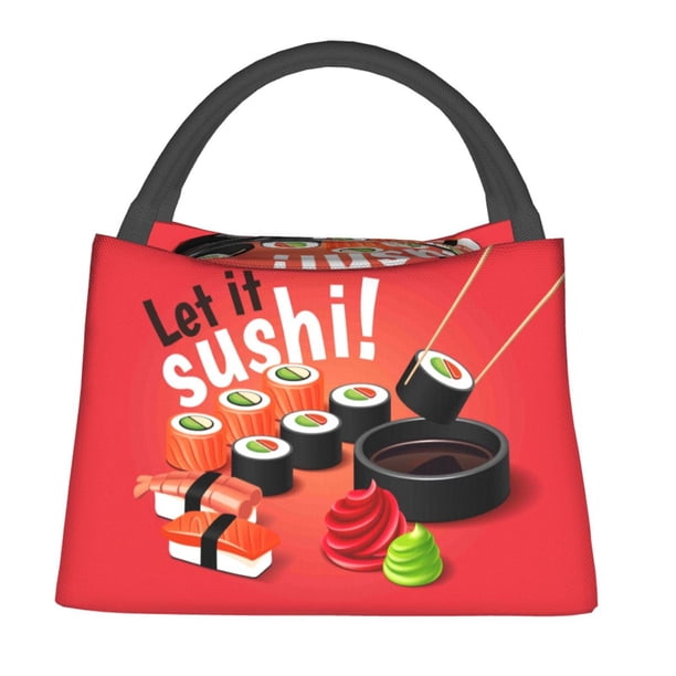 Easygdp Sushi Bolsa de Almuerzo Insulada Reutilizable, Bolsa de Mano y Bandolera para Oficina, Trabajo, Viajes
