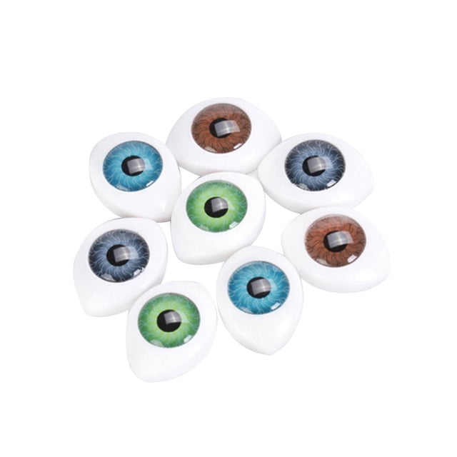 8 Uds ojos de plástico Ovalados Hugo 8mm para muñeca Bricolaje 4 colores