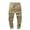 Khaki, variant on Mens Casual Cotton Cargo Pants Slim Fit Khaki Elastic Waist Work Pant for Hiking Camping with Pockets XXL
