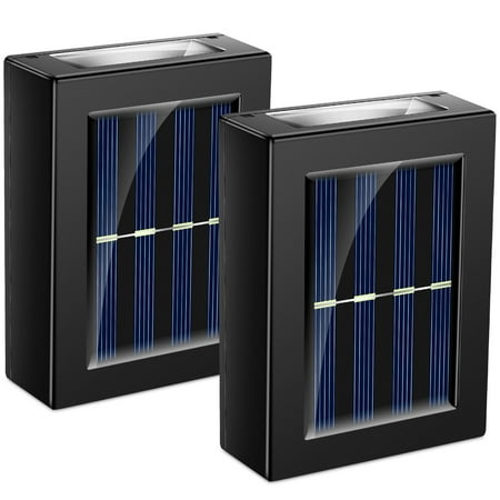 

Solarek 2Pcs Solar Step Lights LED Sensor Wall Light for Fence Stair Security Lamps Color
