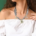 thumbnail image 2 of Unique Bargains 1 Pc Stylish Scarf Necklace with Charm Adjustable Tie Statement Choker for Women Black White, 2 of 5