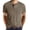 Khaki, variant on LRGSHF Mens Henley Shirts Short Sleeve T-Shirt with 3 Button Placket Chest Pocket Casual Tee Complexion 2XL