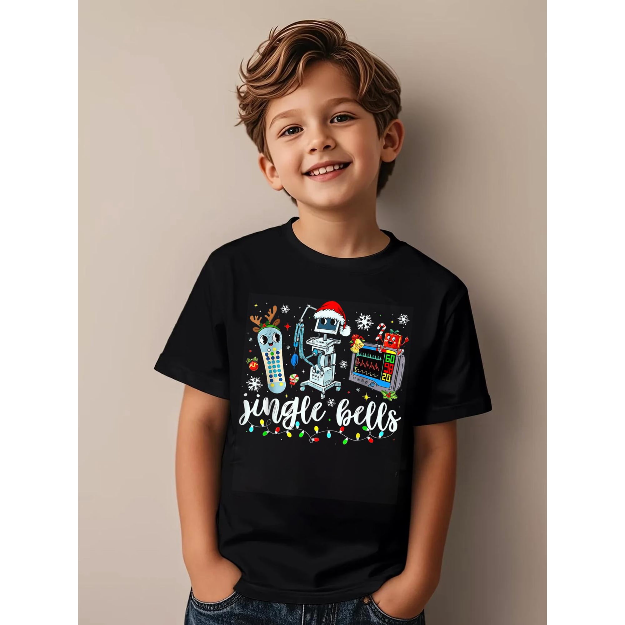 Funny Jingle Bells Telemetry Nurse Christmas Tech Nursing Kids T-Shirt