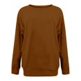 thumbnail image 3 of Chemises de Compression à Manches Longues pour Femmes à Col Rond Uni Plus Sweat-Shirt Oversize Ample Pulls à la Mode des Hauts Légers pour les Femmes de Grande Taille, 3 of 4
