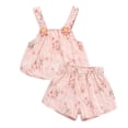 thumbnail image 2 of Piuwrlz Tank Top with Shorts Sets Girls 2 Piece Outfit Set Crew Neck Multicolor Size 2 T, 2 of 9