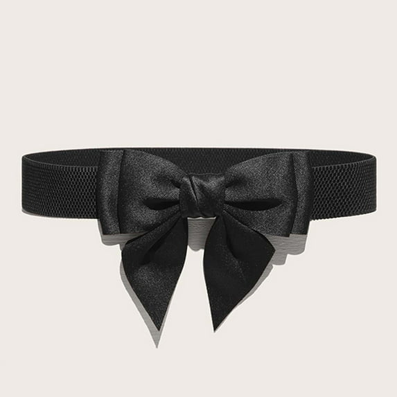 dmqupv Mens Dark Belts Leather Women Cute Bow Wide Elastic Waist Belt Adorable Dress Accessory Cool Mens Belts Black One Size