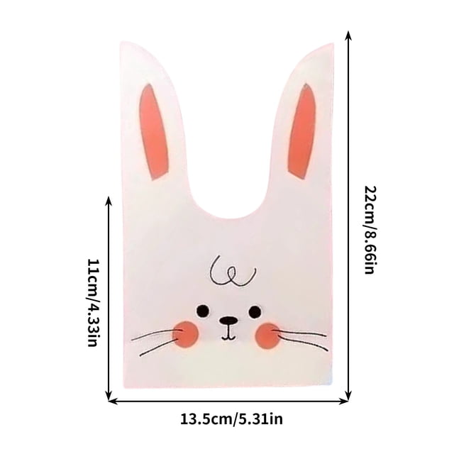 Bags for Candy,Cute Ears Rabbits Bag for Biscuits Candy Snack Package, 50 Piece Party Favor Bag