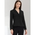 thumbnail image 4 of Blazer corto de oficina para mujer Blazer corto de trabajo de manga larga con solapa con muescas Negro M, 4 of 5