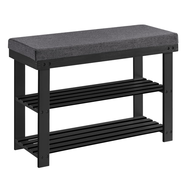 SONGMICS Banco Zapatero de Bambú con Cojín 2 Niveles 70 cm