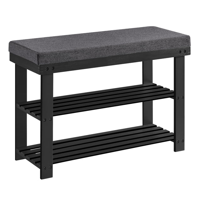 SONGMICS Banco Zapatero de Bambú con Cojín 2 Niveles 70 cm