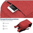 thumbnail image 4 of Mochila Antirrobo Bluelander, Mochila Cruzada y Lapicera, Set de 3 piezas, con Puerto USB, Rojo Mate, 4 of 5
