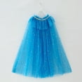 thumbnail image 6 of GYRATEDREAM Princess Cape for Girls, Colorful Princess Cloak with Crown, Princess Fancy Dress Up Sparkling Sequins Tulle Princess Cape Set for Birthday Party Cosplay for L Blue, 6 of 9