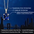 thumbnail image 2 of Gem Stone King 14K Yellow Gold Blue Created Sapphire Pendant Necklace | 3.30 Cttw | Gemstone September Birthstone | Oval 10X8MM | Gold Necklace for Women | With 18 inch Gold Chain, 2 of 6