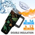 thumbnail image 3 of Dinosaur Tropical Pattern Stainless Steel Insulated Mug with Lid and Handle, 40oz, 3 of 4