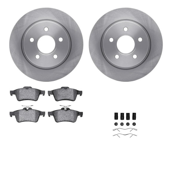 Dynamic Friction Company Rear Brake Rotors with 5000 Advanced Brake Pads includes Hardware 6512-99106