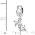 thumbnail image 4 of Sterling Silver Rhodium-plated LogoArt College of William and Mary Extra Small Dangle Bead Charm QSS024WMA, 4 of 4