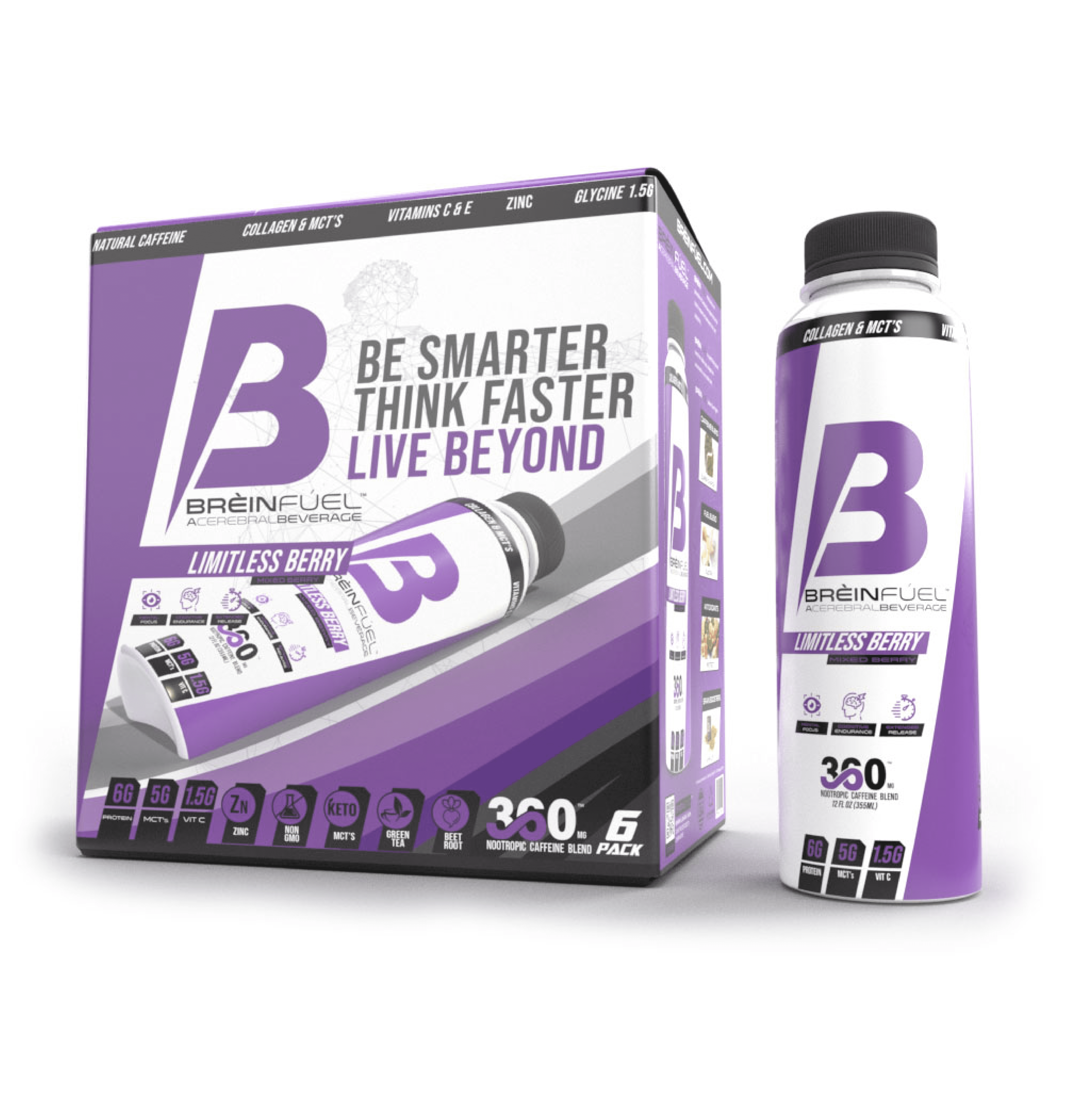 BREINFUEL Cerebral Beverage for Mental Focus and Physical Performance