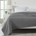 thumbnail image 2 of Modern Threads Thermal Waffle Weave Dark Gray Cotton Bed Blanket, Twin, 2 of 4
