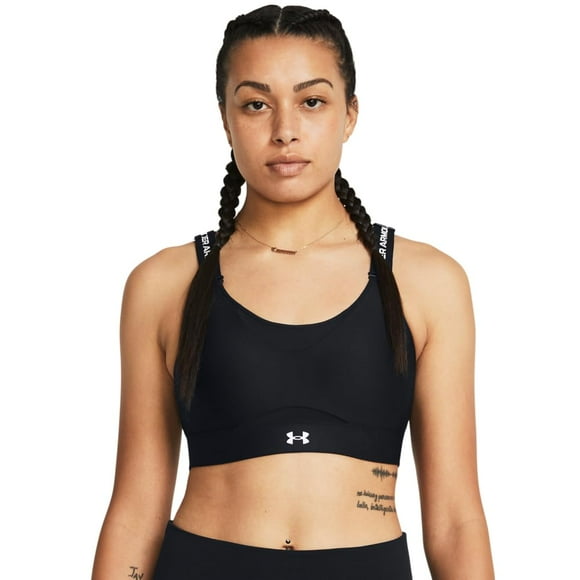 Sujetador deportivo Under Armour Infinity High Impact para mujer, color blanco y negro