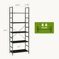 thumbnail image 4 of GIANNA 5-Shelf Wood and Metal Storage Shelf with Adjustable Feet, Waterproof & Scratch-Resistant, Black, 4 of 5
