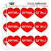 "I Love Heart - Sports Hobbies - Softball - 2"" Scrapbooking Crafting Stickers"