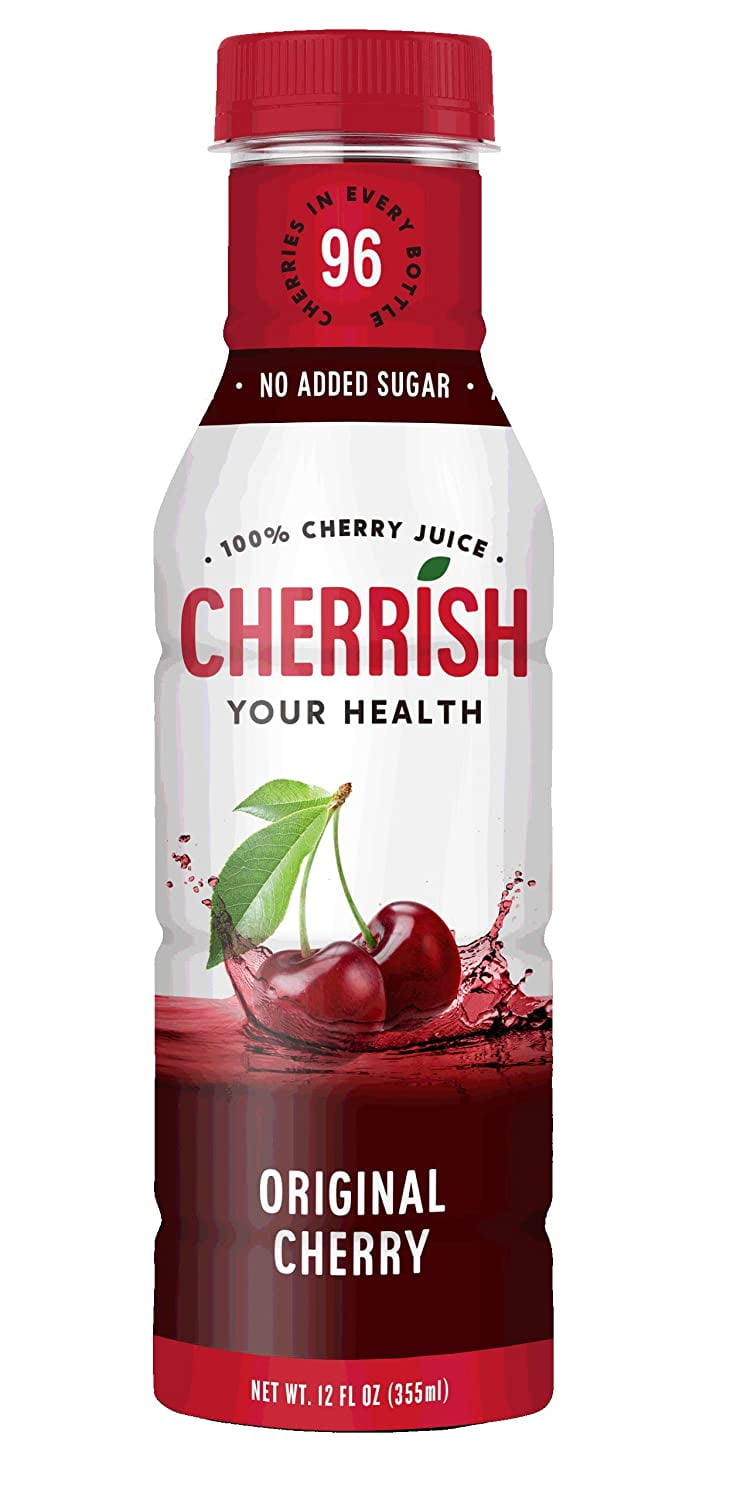 CHERRISH Tart Cherry Juice 12oz 12Pack Case Extreme Hydration Improved Sleep Quality All
