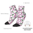thumbnail image 6 of Rateoe Orchids Flowers Pattern Quarter Crew Socks,Toe Seamed Ankle Socks,Cotton Cushioned Breathable Athletic Crew Sports Socks, 6 of 7