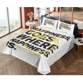 thumbnail image 4 of Ambesonne Emoji Fitted & Top Sheet Set with Shams, Happiness Saying Graffiti Art, Dark Grey Mustard and White, 4 of 5