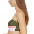 thumbnail image 3 of DKNY MOSS GREEN Colorblocked Bandeau Bikini Swim Top, US 2X-Large, 3 of 4