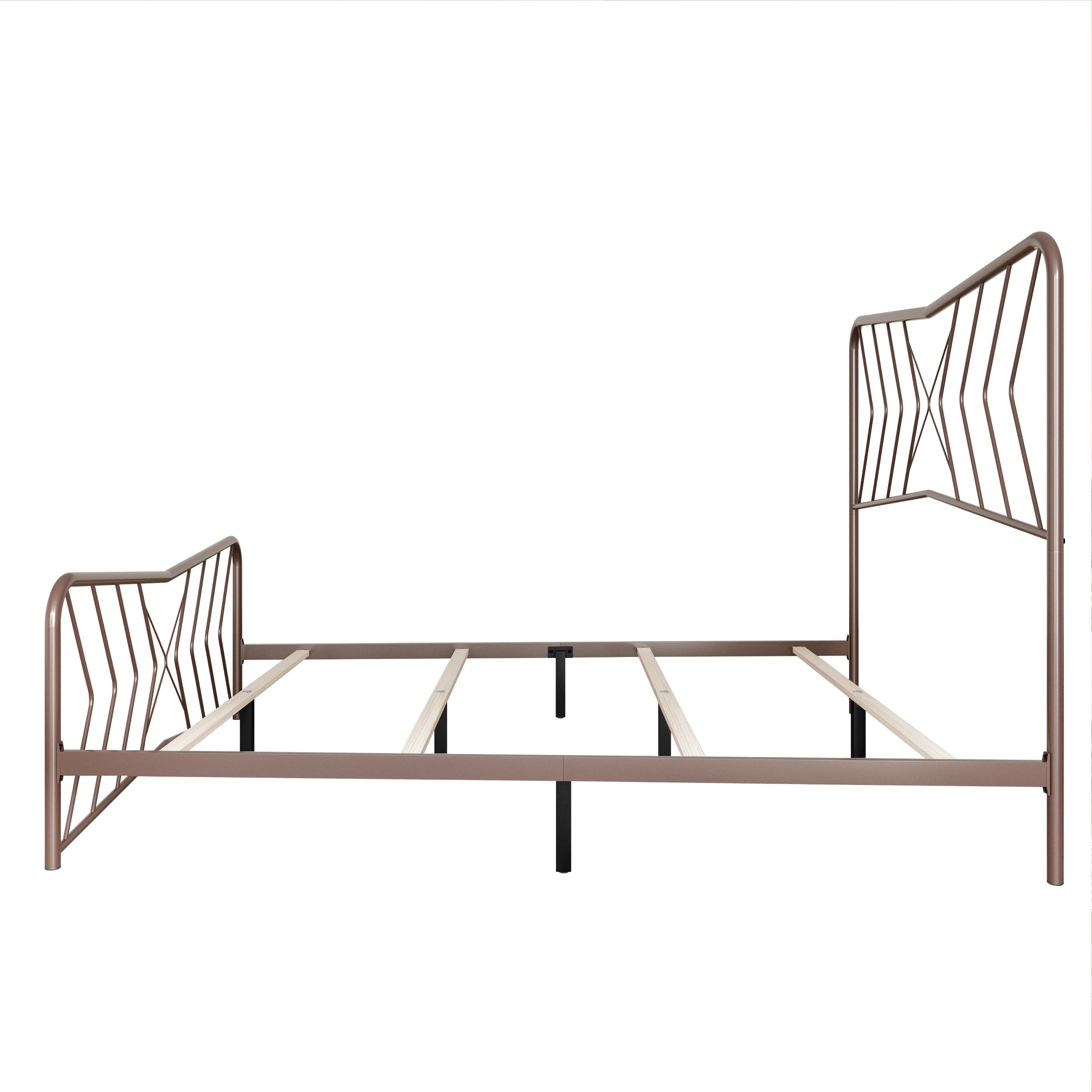 Home Design Rosette Queen Metal Bed – Pink, Durable Queen Bed