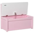 thumbnail image 6 of Qaba 2-in-1 Kids Wooden Toy Organizer Chest Storage Box with Seat Bench Cabinet Chunk Cube with Safety Pneumatic Rod Pink, 6 of 9