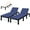 Navy/Off white, variant on Costway 2PCS Patio Rattan Lounge Chair Chaise Recliner Adjust with Navy & Off White Cover