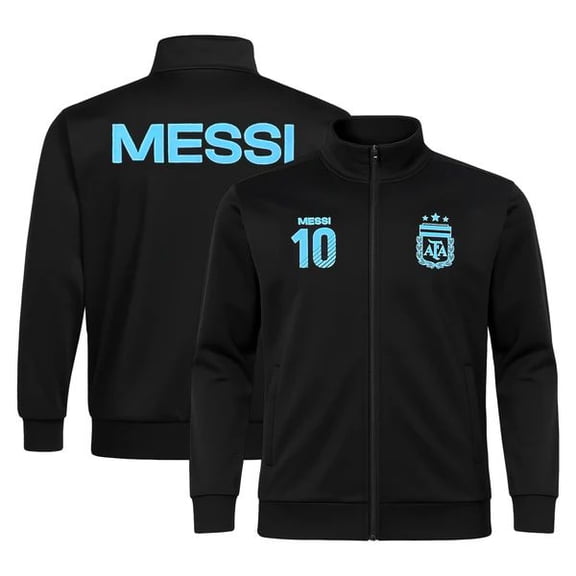 Lionel Messi Argentina NEW Full Zip Black Track Jacket #10